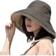 thumbnail image 1 of Sombrero de cubo reversible plegable para mujer, protección solar UV, ala ancha, gorra de playa de verano, 1 of 5