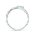thumbnail image 2 of ANGARA Natural Criss Cross Pear Shaped Aquamarine Ring with Diamond Accents in 14K White Gold for Women (Size-6x4mm) | March Birthstone, Anniversary, Jewelry Gift for Women | Natural Aquamarine Ring, 2 of 9