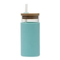 thumbnail image 1 of Botella De Agua De Vidrio Transparente Con Tapa De Madera ANGGREK 550 ml, 1 of 8
