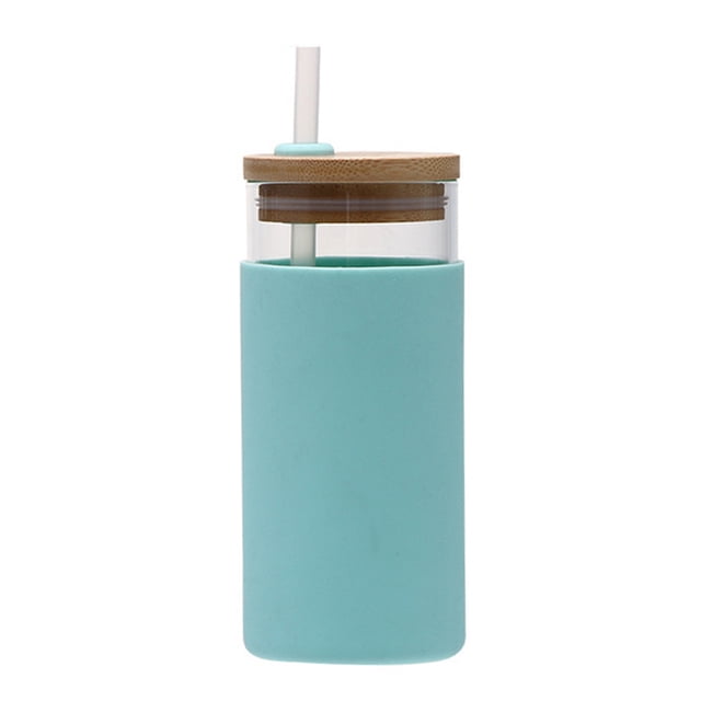 Botella De Agua De Vidrio Transparente Con Tapa De Madera ANGGREK 550 ml