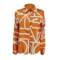 thumbnail image 4 of Mode Décontractée Aguichant Patchwork Imprimé Chemise à Manches Longues Blouse, 4 of 8