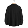 thumbnail image 5 of 100% Cotton Men's Sun Protection Shirts Lapel Button Down Long Sleeve Plain Breathable Lightweight Hiking Shirts for Summer Black S, 5 of 8
