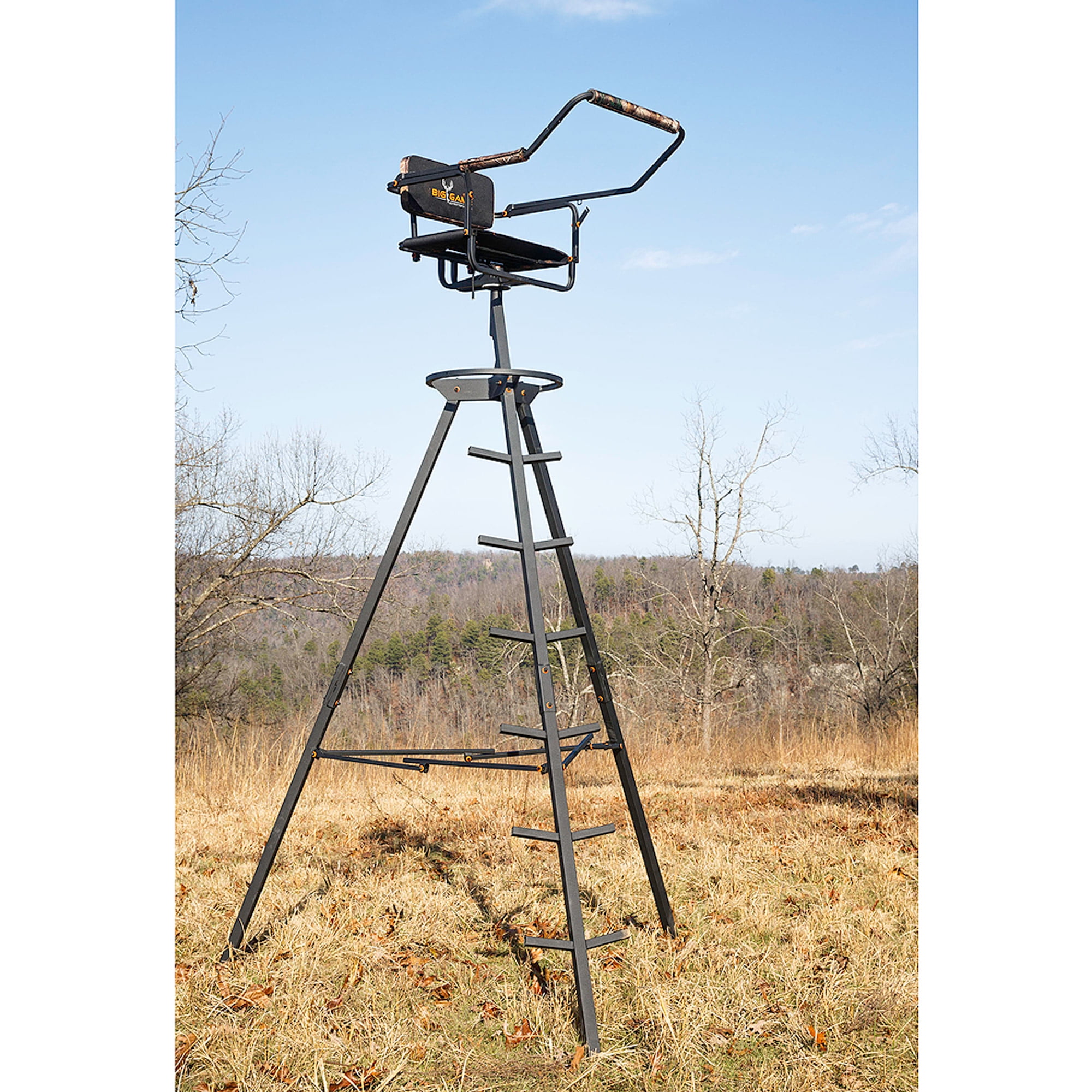 13' Hunting Tripod Stand Tree Blind Outdoor Game Deer Woods Ladder Tow...