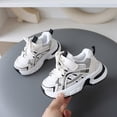 thumbnail image 5 of pwidon Toddler Chunky Sneakers Velcro Breathable Mesh Non Slip Cushioned Kids Walking School Athletic Shoes Black 29, 5 of 6