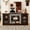 Cherry-Without Fireplace, variant on Hemvt 58" Modern TV Stand with Faux Stone Finish, 2-Door Entertainment Center for TVs up to 65", TV Cabinet with Cable Management for Living Room, Cherry