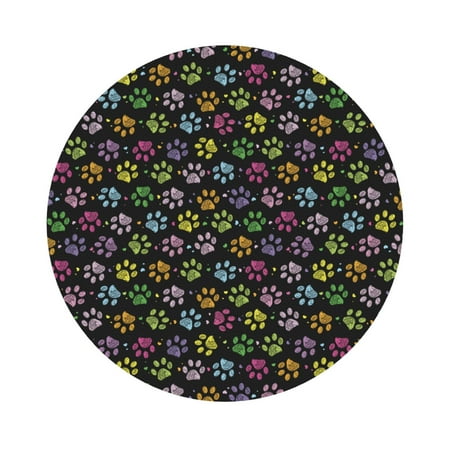 

Matuu Colorful Paw for Cup Coasters Set of 6 Leather Coasters Desk Coasters for Office Measures 4” x 4” Round Shape