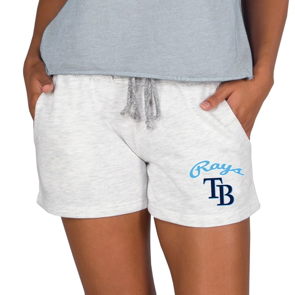 Women's Concepts Sport Ash Tampa Bay Rays Mainstream French Terry Tri-Blend Shorts