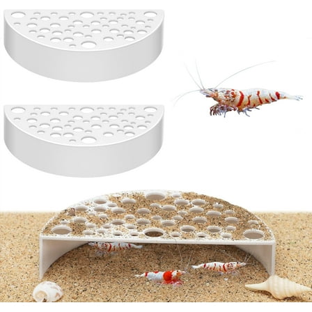 2Pcs Shrimp Hides for Aquarium Shrimp Hides Hideout Aquarium Cave Fish Tunnel for Fish Tank Accessories Decor