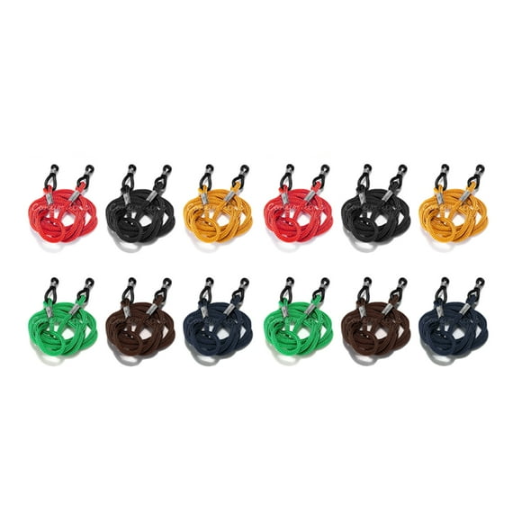 12 Pcs Support de Lanière pour Lunettes de Soleil, Sangle de Lunettes en Nylon de Couleur Unie Ajustable pour Activités de Plein Air, Élasticité de Sangle, Cordon de Cou Unique, Femmes Hommes Bijoux Type3