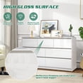thumbnail image 2 of Haverchair 7 Drawer White Dresser for Bedroom, 55 Inch High Gloss Dressers Long Dresser with Deep Drawers, Large Handleless Wooden Dresser Chest Of Drawers for Living Room, Hallway, Entryway, 2 of 8
