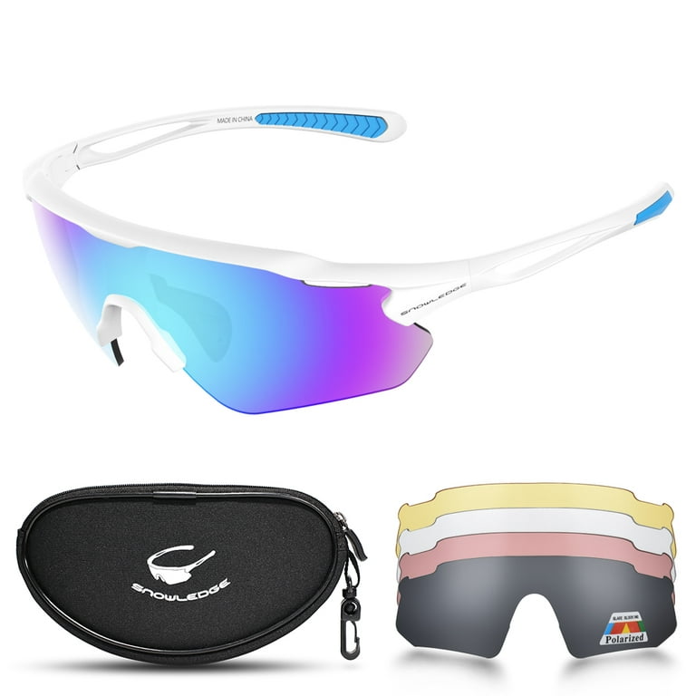 Snowledge Cycling Glasses, TR90 Unbreakable Frame Polarized Anti-UV400  Sports Sunglasses 