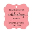 thumbnail image 1 of Darling Souvenir Fancy Frame Custom Paper Tags Thank You For Celebrating With Us Wedding Favor Gift Hang Tags-Peach Pink-100 Tags, 1 of 1