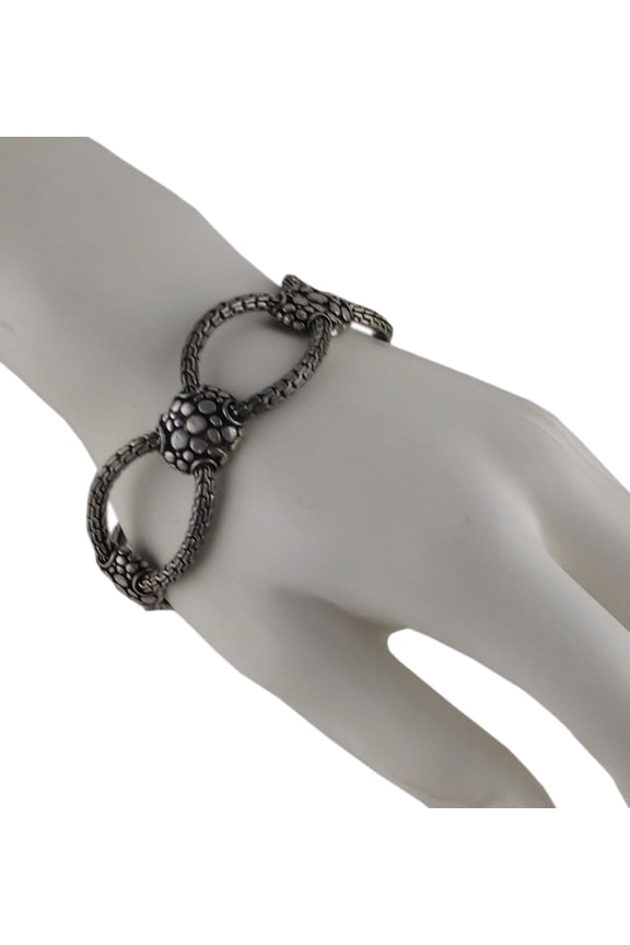 Lariat Link Silver Tone Bracelet One Size Ladies Adult Female Women