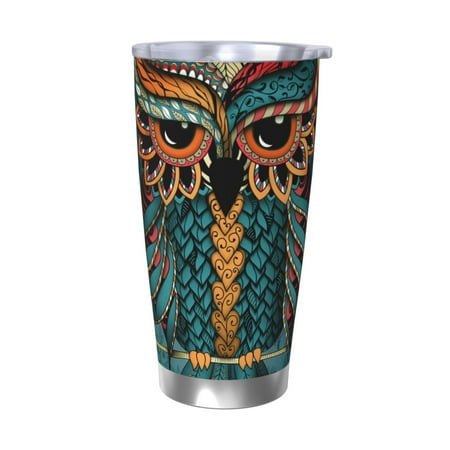 

Goofa Owl In Blue for 20 oz Skinny Tumbler Stainless Steel Coffee Mug Slim Vacuum Insulated Travel Cup Car Cup-Without Straw