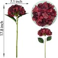 thumbnail image 2 of Red Hydrangea Artificial Flowers,6 Pcs Faux Hydrangea Flowers,Artificial Hydrangeas Flowers with Stems,Fake Hydrangeas,Red Hydrangea Silk Flowers with Stems for Home Decor (6, Dark Red), 2 of 5