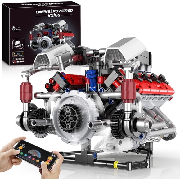 Motor V8 Armable High Godo YC032 Bloques 700 Piezas