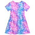 thumbnail image 4 of joogoo Abstract Watercolor Tie Dye-a2 Girls' Short Sleeve Dress Kids Dresses 4T, 4 of 8