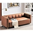 thumbnail image 4 of Velvet Sofa with Tufted Low Back Design, Elegant 3 Seater Couch, 4 of 4