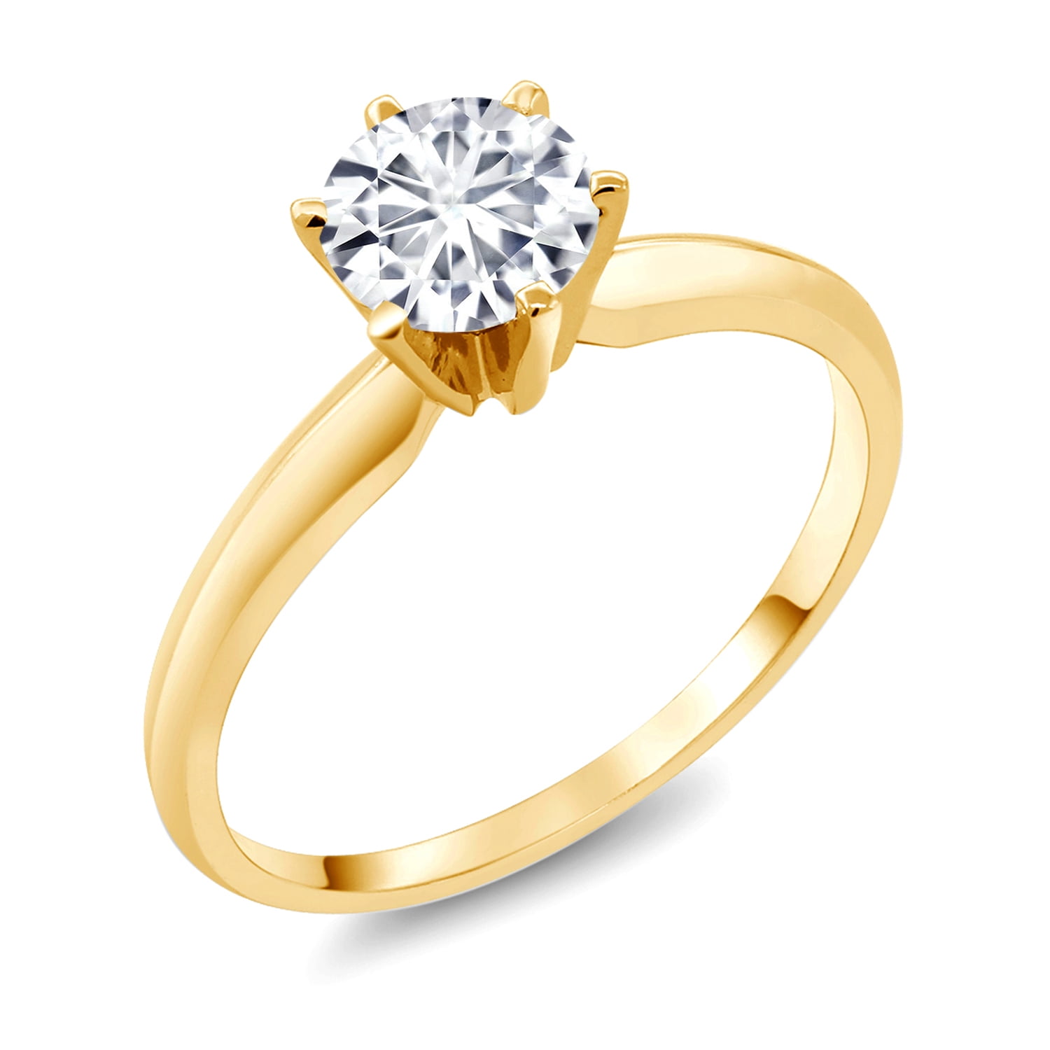 Gem Stone King 14K White Gold Lab Grown Diamond Solitaire Engagement Ring for Women | 1.00 Carat | F-G Color | VS Clarity | IGI Certified | Available in Size 5, 6, 7, 8, 9