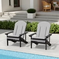 thumbnail image 6 of Pellebant High-Back Adirondack Chair Cushions Set of 2, 50"x20"x2.5", Outdoor/Indoor Patio Cushions with Ties, Water-Resistant, Fade-Resistant, Comfortable Foam Padding (Lgiht Gray), 6 of 7