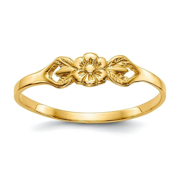 10k Solid Yellow Gold Flower Ring Size 5.00 Ring - .4 Grams