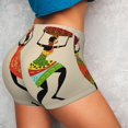 thumbnail image 3 of KLL African Women Pattern Workout Shorts for Women Scrunch Short Gym Yoga Running Sport Active Exercise Fitness Shorts, 3 of 8