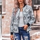 thumbnail image 2 of Abrigo informal para mujer, chaqueta bomber para mujer, chaqueta clásica con estampado floral para mujer, abrigo con cremallera para mujer Características mejoradas, 2 of 6