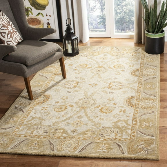 SAFAVIEH Anatolia Sharon Floral Area Rug, Silver/Light Brown, 4' x 6'