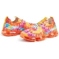 thumbnail image 2 of Flow-19 Stretch Elastic Mesh Lace Up Rubber Air Bubble Cushion Fashion Sneaker ( Orange Tie Dye, 6.5), 2 of 2