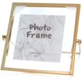 thumbnail image 1 of AmPm Vintage Metal Photo Frame Picture Frame, Glass Photo Frame Metal Floating Picture Frame, Gold Photo Frame Photo Display for Desk, Vertical, 5x7in/13x18cm, 1 of 7