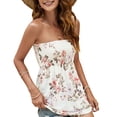 thumbnail image 1 of Top Sin Tirantes Fruncido Sin Tirantes,Mujer Sin Tirantes Sin Hombros Sin Mangas Top Fruncido Con Hombros Descubiertos Top Floral Sin Tirantes Sin Mangas Tecnología Avanzada, 1 of 6