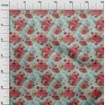 thumbnail image 2 of oneOone Cotton Jersey Pastel Mint Fabric Stripe|Leaves & Floral Artistic Sewing Fabric By The Yard Printed Diy Clothing Sewing Supplies 58 Inch Wide, 2 of 4