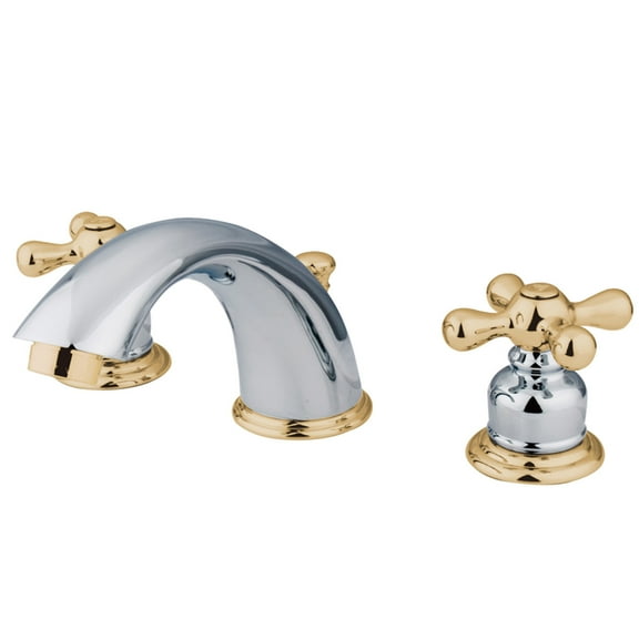 Kingston Brass KB974X Widespread Bathroom Faucet, Polished Chrome/Polished Brass