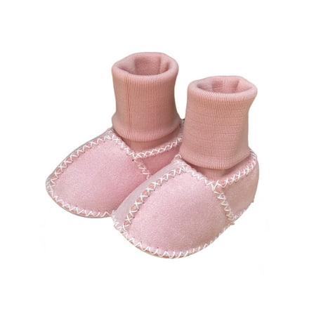 

Rotosw Infant Baby Ankle Boot First Walker Crib Shoes Plush Lining Winter Bootie Warm Prewalker Socks Casual Non-slip Slippers Shoe Light Pink 5C