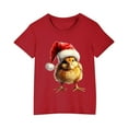 thumbnail image 2 of Odeerbi Toddler Boys Girls Christmas T-shirt Fashion Cute Christmas Printed Casual Short Sleeve Cotton Top Shirt Toddler Clothes Red, 2 of 5