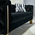 thumbnail image 4 of EVERGRATE FURNITURE Home Collection Modern Velvet Tufted Sofa with Removable Seat Cushion, Seat Cushion Cover and Pillows, Black, 4 of 10