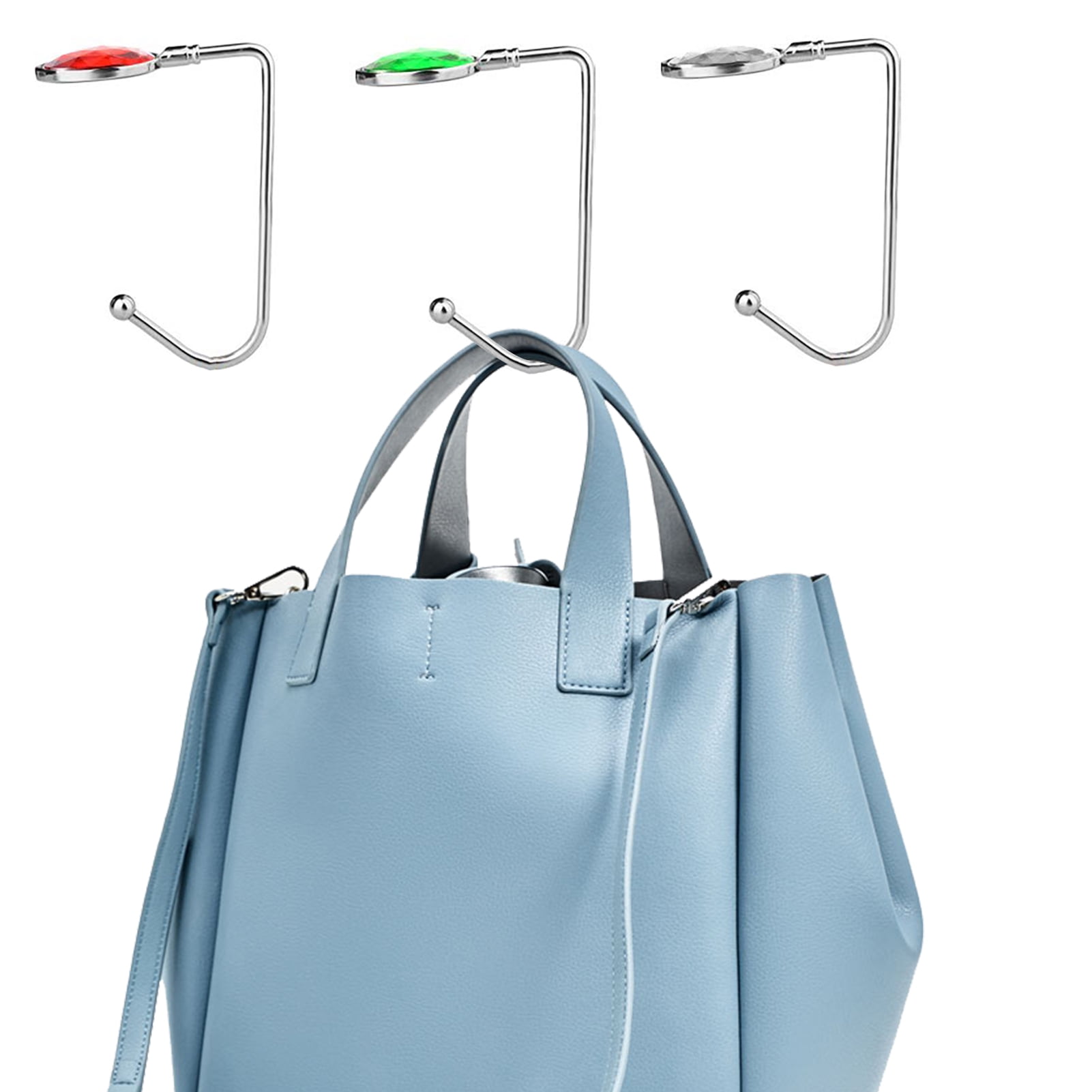 6 Pack Purse Hook Long Handbag Hanger for Table Desk, Creatiee Portable Bag Holder Under Counter Handbags Hook for Women Girl (Style 1)