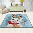 thumbnail image 3 of Coolnut Christmas Pig with Horns Lightweight Carpet Mats, 5'3" x 4' Area Soft Rugs, Floor Mat Rug Home Decoration for Kids Room Living Room, 63"x 48", 3 of 6