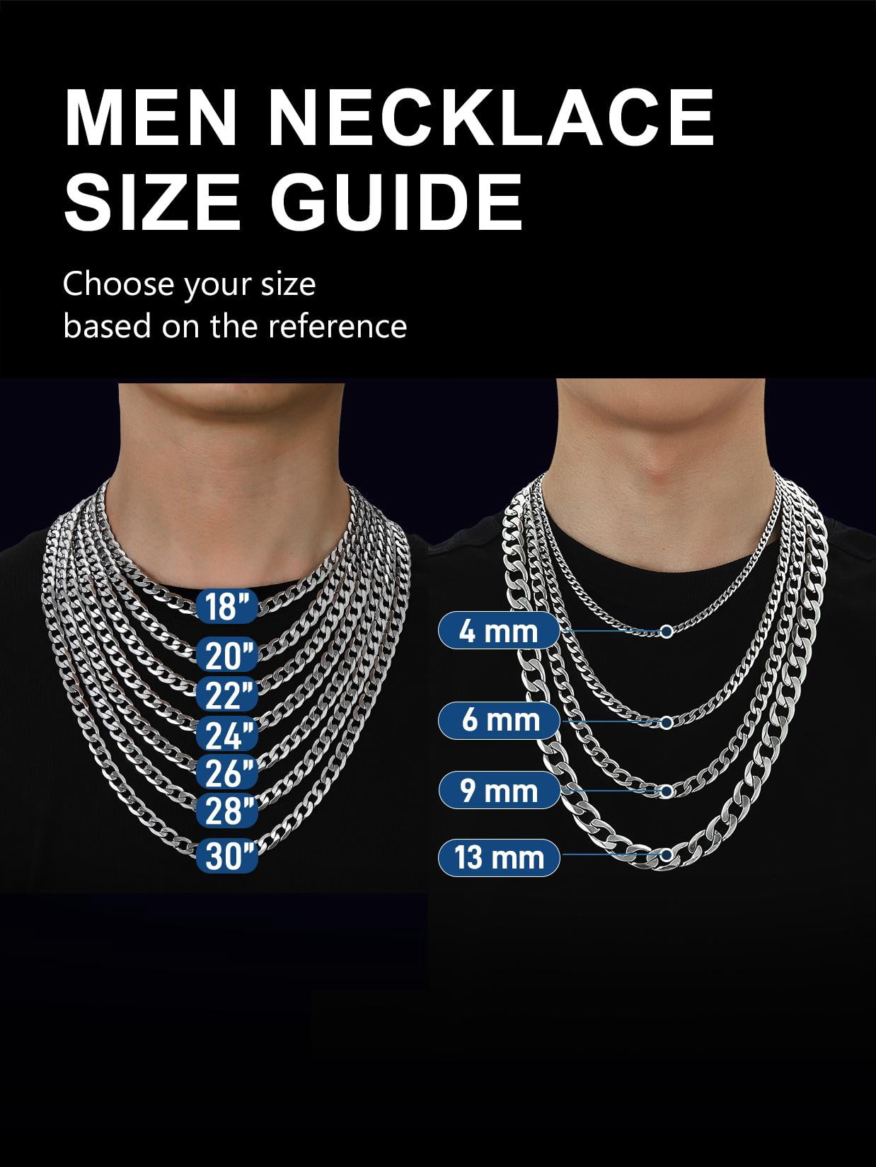 ChainsProMax Mens Necklace 316L Stainless Steel Sturdy Curb Chain Necklace Hip Hop Jewelry Gift