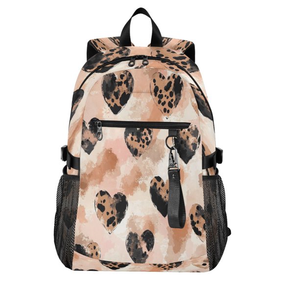 Full‑Print Casual Laptop Backpack, 20L Water‑Resistant Twill Tote Daypack with 14 Inch Computer Compartment for School Business Travel Super Cute Love