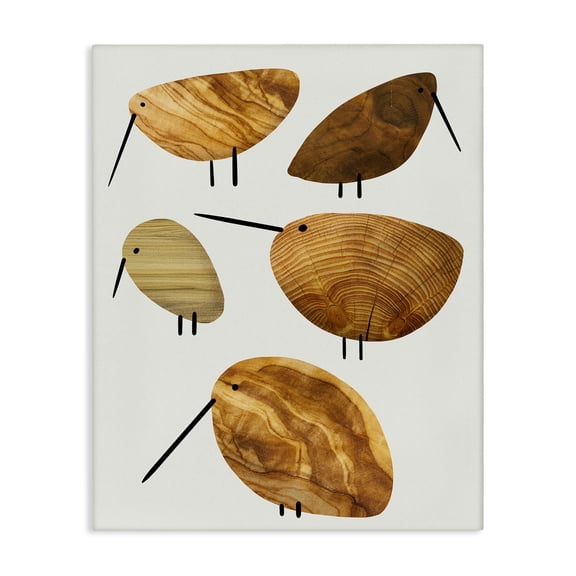 Stupell Industries Modern Cute Tree Patterned Birds Rustic Canvas Art, 16 x 20, by Lil' Rue