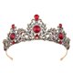 thumbnail image 1 of 1pc Baroque Crown Elegant Alloy Leaf Rhinestone Inlaid Crown Hair for Bride, 1 of 4