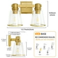 thumbnail image 6 of Deyidn 2-Light Gold Mid Century Modern Wall Sconce Vanity Lights with Clear Glass Shades, 6 of 7