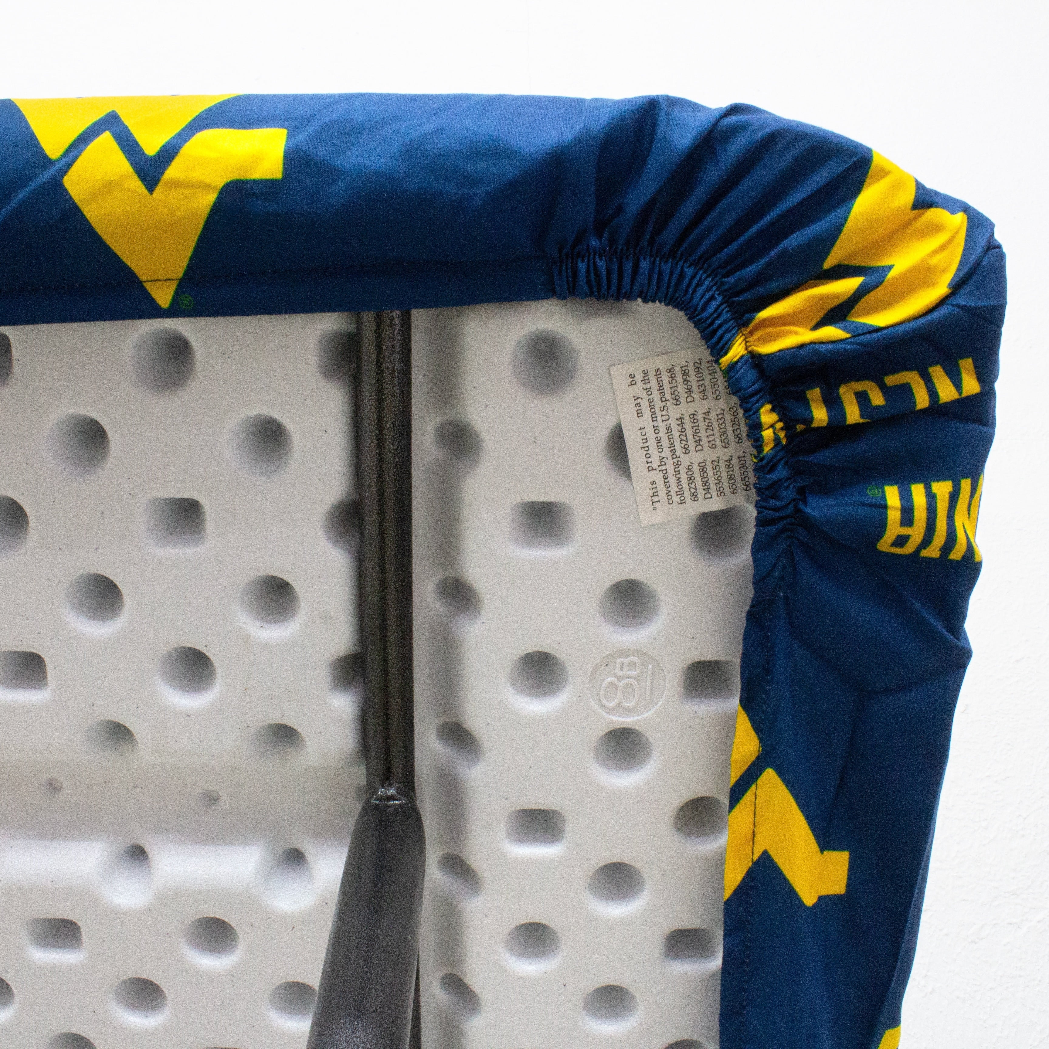 West Virginia Mountaineers Tailgate Fitted Tablecloth Single - 33" x 33", Card Table - West Virginia Mountaineers