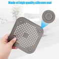 thumbnail image 2 of 4 Pack Drain Hair Catch for Shower TPR Drain Hair Catcher Flat Silicone Plug for Bathroom and Kitchen Filter Shower Drain Protection Flat Strainer Stopper (Grey & White), 2 of 5