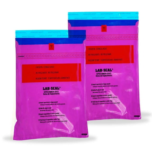 Pack of 1000 Specimen Bags, Purple 6 x 10. Low Density polyethylene Printed Bags 6x10. Pull tab Adhesive Closure 1.80 mil Thick. Plastic Bags for Health Needs. Great for Infirmaries