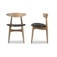 thumbnail image 3 of Baxton Studio Edna Mid-Century Modern French Black Faux Leather and "Oak" Light Brown Finishing Wood Dining Chair, 3 of 5