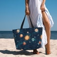 thumbnail image 5 of Defioc Solar System And Planets Pattern Beach Bag for Women - Large Beach Tote Bag Waterproof Sandproof Swim Pool Bag Everyday Bag Handbags with Zipper, 5 of 6