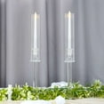 thumbnail image 6 of Efavormart 2 Pack | 22" Tall Clear Crystal Glass Hurricane Taper Candle Holders With Cylinder Chimney Tubes, 6 of 11