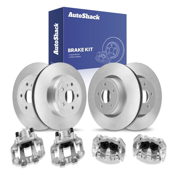 AutoShack Front Vented & Rear Vented Brake Rotors   Calipers 8-PC Brake Kit Replacement for 2018-2020 Jeep Grand Cherokee